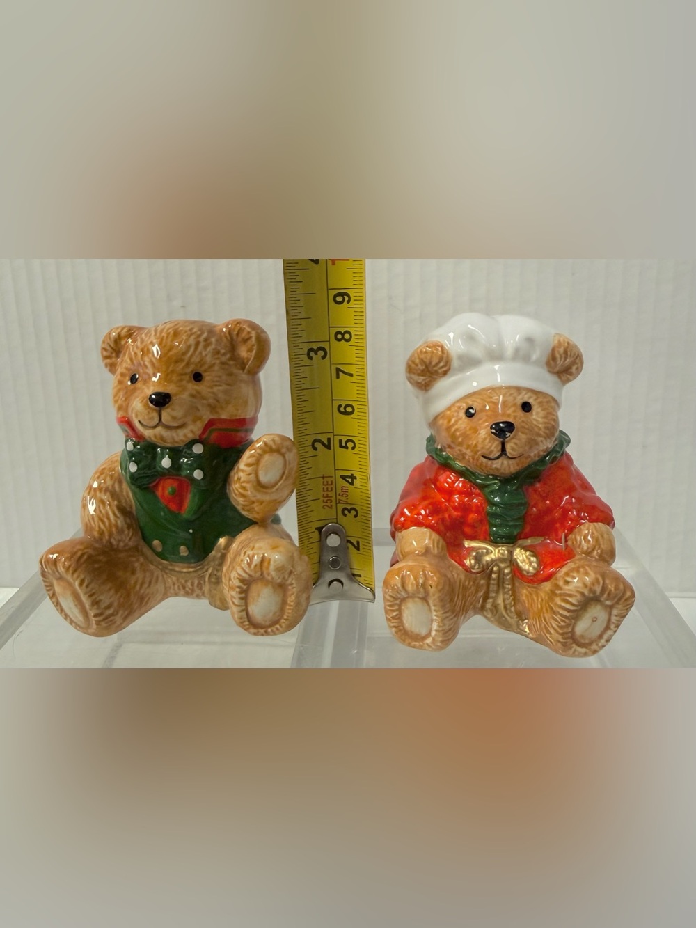 Vintage Giftcraft Ceramic Teddy Bear Salt & Pepper Shakers Set